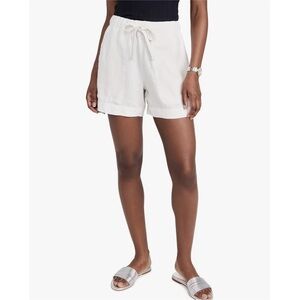 VINCE. Hemp Tie Front Pull On Shorts Off White